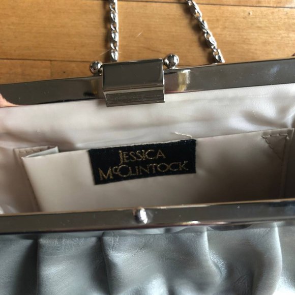 Jessica McClintock Purse Silver  Clutch - Picture 5 of 11